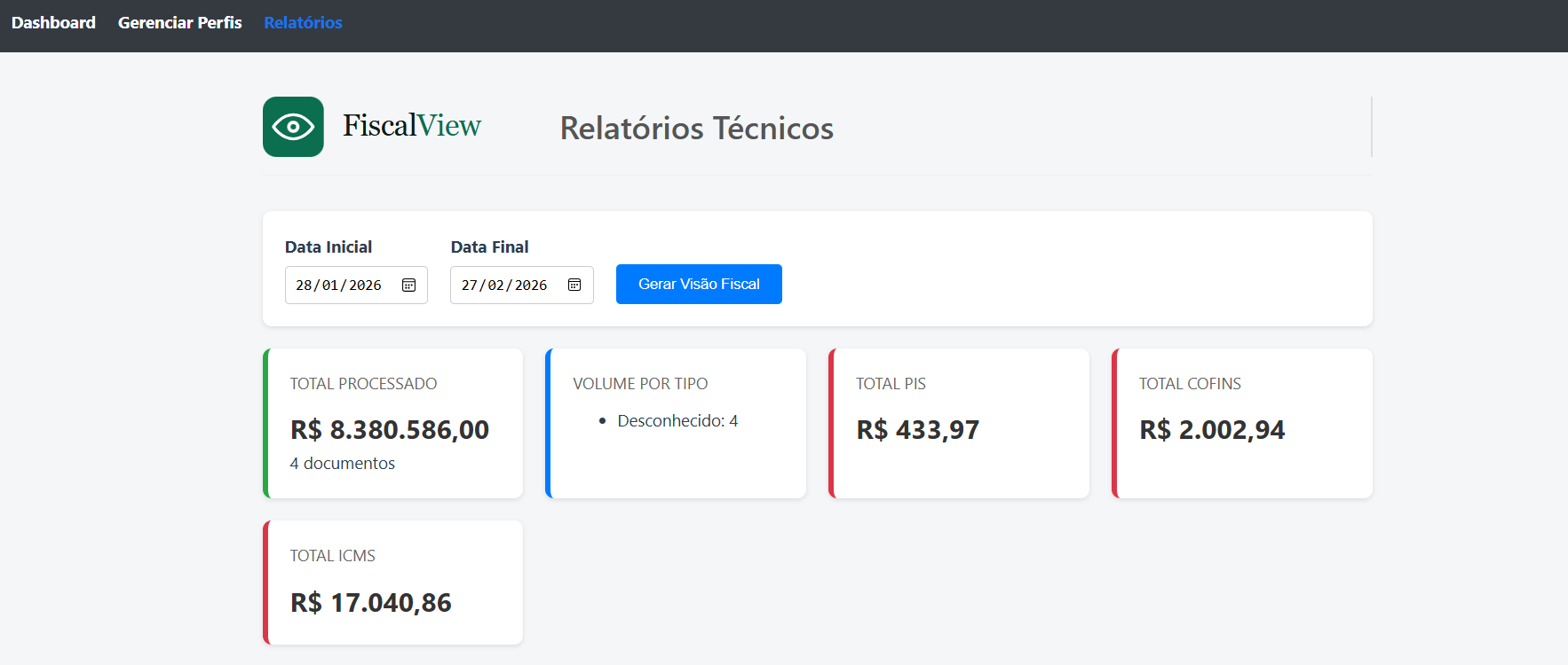 FiscalView Relatórios